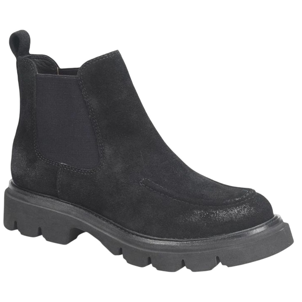 Sofft Samira Black Suede Chelsea Boots Ankle Bootie Boot Women's st 7 NWT New